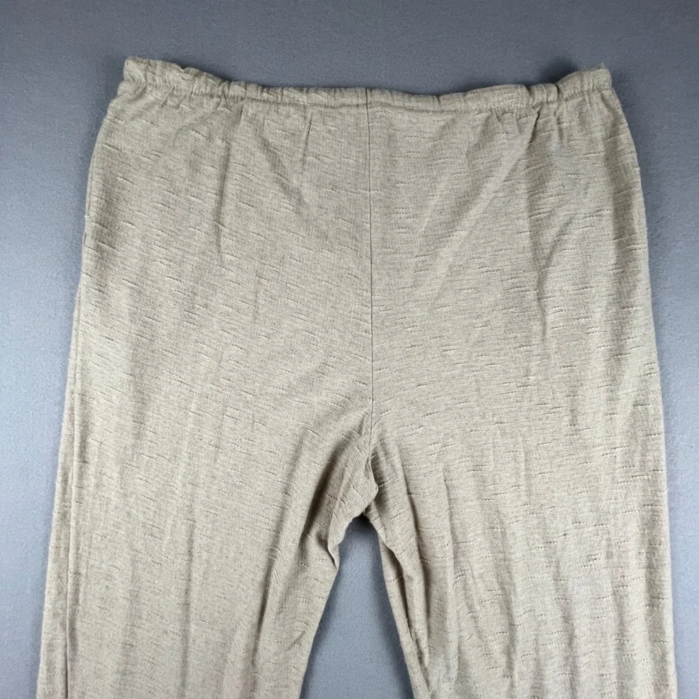 Linen Pants Womens Large Beige Cotton Ramie Drawstring Lounge Casual‎ Summer